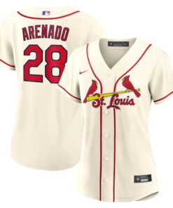 Nolan Arenado St. Louis CardinalsWomen_s Alternate Replica Player Jersey  Cream