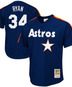 Nolan Ryan Houston Astros Mitchell amp Ness 1988 Authentic Cooperstown Collection Mesh Batting Practice Jersey  Navy