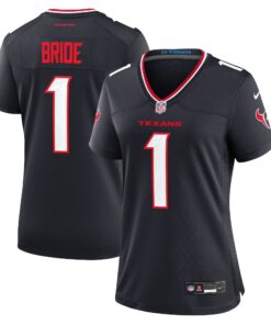 Number 1 Bride Houston Texans  Women_s Game Jersey  Navy