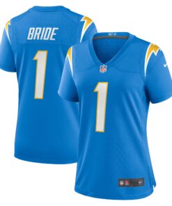 Number 1 Bride Los Angeles Chargers  Women_s Game Jersey  Powder Blue