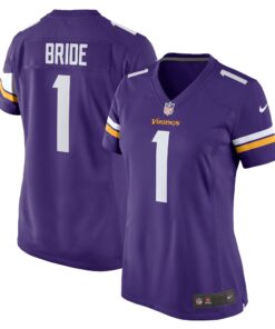 Number 1 Bride Minnesota Vikings  Women_s Game Jersey  Purple