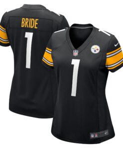 Number 1 Bride Pittsburgh Steelers  Women_s Game Jersey  Black