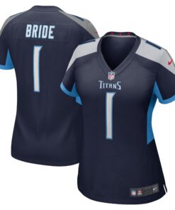 Number 1 Bride Tennessee Titans  Women_s Game Jersey  Navy