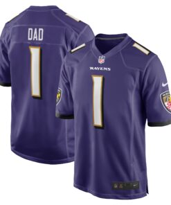 Number 1 Dad Baltimore Ravens  Game Jersey  Purple