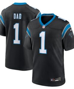 Number 1 Dad Carolina Panthers  Game Jersey  Black