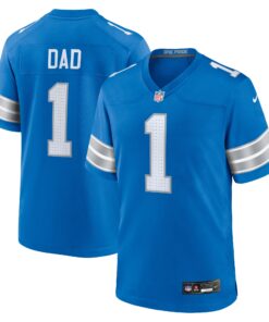 Number 1 Dad Detroit Lions  Game Jersey  Blue