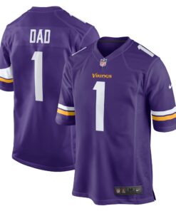 Number 1 Dad Minnesota Vikings  Game Jersey  Purple