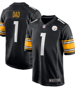 Number 1 Dad Pittsburgh Steelers  Game Jersey  Black
