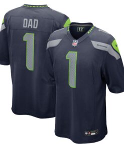 Number 1 Dad Seattle Seahawks  Game Jersey  College Navy