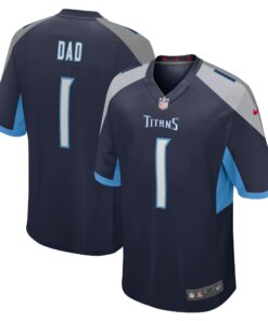 Number 1 Dad Tennessee Titans  Game Jersey  Navy