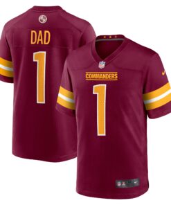 Number 1 Dad Washington Commanders  Game Jersey  Burgundy