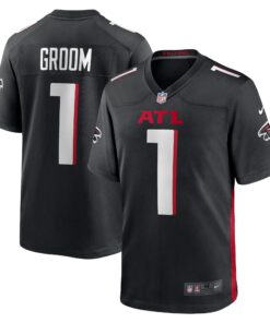 Number 1 Groom Atlanta Falcons  Game Jersey  Black