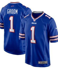 Number 1 Groom Buffalo Bills  Game Jersey  Royal