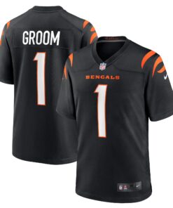 Number 1 Groom Cincinnati Bengals  Game Jersey  Black