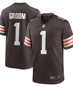 Number 1 Groom Cleveland Browns  Game Jersey  Brown