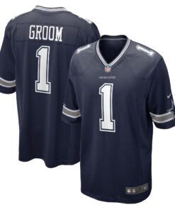 Number 1 Groom Dallas Cowboys  Game Jersey  Navy
