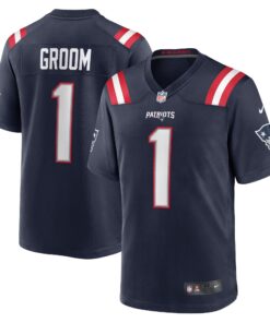 Number 1 Groom New England Patriots  Game Jersey  Navy