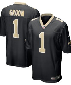 Number 1 Groom New Orleans Saints  Game Jersey  Black