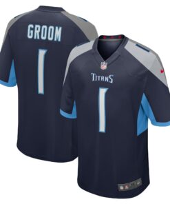 Number 1 Groom Tennessee Titans  Game Jersey  Navy