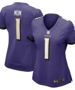Number 1 Mom Baltimore Ravens  Women_s Game Jersey  Purple