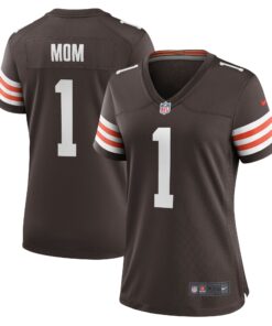 Number 1 Mom Cleveland Browns  Women_s Game Jersey  Brown