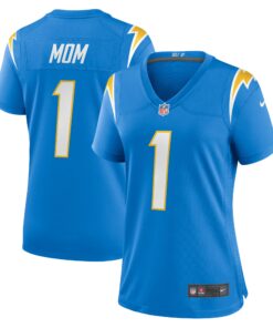Number 1 Mom Los Angeles Chargers  Women_s Game Jersey  Powder Blue