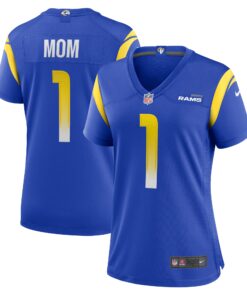 Number 1 Mom Los Angeles Rams  Women_s Game Jersey  Royal
