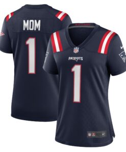 Number 1 Mom New England Patriots  Women_s Game Jersey  Navy