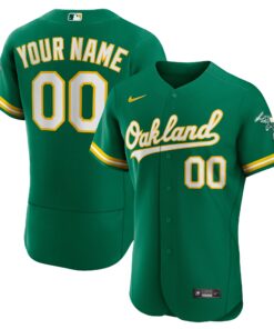 Oakland AthleticsAlternate Authentic Custom Jersey  Kelly Green