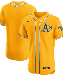 Oakland AthleticsAlternate Vapor Premier Elite Patch Jersey  Gold
