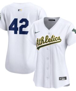  Oakland AthleticsWomen_s 2024 Jackie Robinson Day Home Limited Jerseynbspâ€“ White