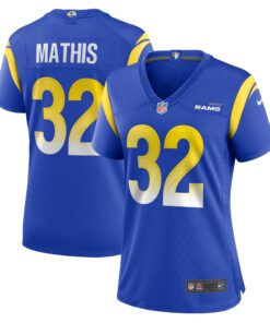 Ochaun Mathis Los Angeles Rams  Women_s Home Game Jersey  Royal