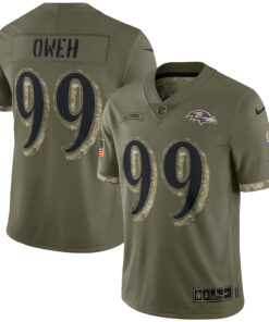 Odafe Oweh Baltimore Ravens  2022 Salute To Service Limited Jersey  Olive