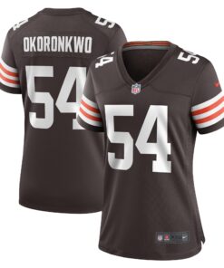 Ogbonnia Okoronkwo Cleveland Browns  Women_s Game Player Jersey  Brown