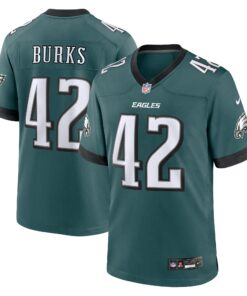 Oren Burks Philadelphia Eagles   Game Jersey  Midnight Green