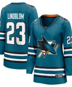 Oskar Lindblom San Jose Sharks Fanatics Women_s Home Breakaway Player Jersey  Teal