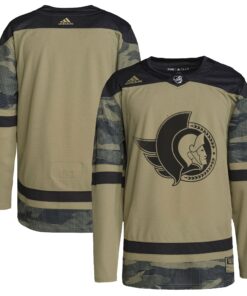 Ottawa Senators Logo Military Appreciation Team Authentic Practice Jersey  Camo