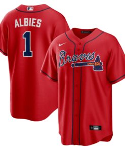 Ozzie Albies Atlanta BravesAlternate Replica Player Name Jersey  Red
