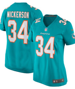 Parry Nickerson Miami Dolphins  Women_s Team Game Jersey   Aqua