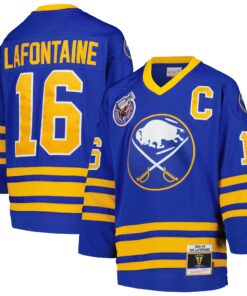 Pat LaFontaine Buffalo Sabres Mitchell amp Ness Youth 1992 Blue Line Player Jersey  Royal