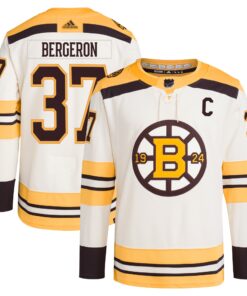 Patrice Bergeron Boston Bruins Alternate Captain Patch Primegreen Authentic Pro Player Jersey  Cream