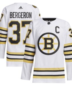 Patrice Bergeron Boston Bruins Away Captain Patch Primegreen Authentic Pro Player Jersey  White