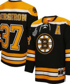 Patrice Bergeron Boston Bruins Mitchell amp Ness Alternate Captain Patch 201011 Blue Line Player Jersey  Black