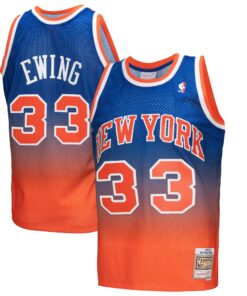 Patrick Ewing New York Knicks Mitchell &amp Ness 199192 Hardwood Classics Fadeaway Swingman Player Jersey - OrangeRoyal