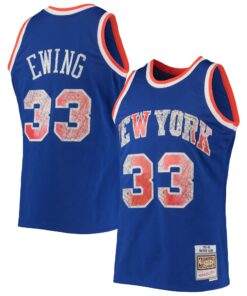 Patrick Ewing New York Knicks Mitchell &amp Ness 199192 Hardwood Classics NBA 75th Anniversary Diamond Swingman Jersey - Blue