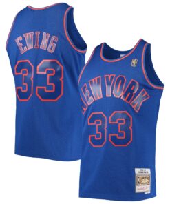 Patrick Ewing New York Knicks Mitchell &amp Ness 199697 Hardwood Classics Swingman Jersey - Blue
