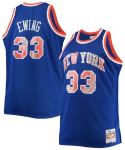 Patrick Ewing New York Knicks Mitchell &amp Ness Big &amp Tall 199192 NBA 75th Anniversary Diamond Swingman Jersey - Blue