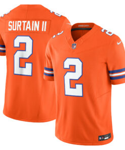 Patrick Surtain II Denver Broncos  Alternate Mile High Collection 1977 Throwback Vapor F.U.S.E. Limited Jersey  Orange