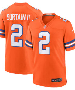Patrick Surtain II Denver Broncos  Mile High Collection 1977 Throwback Player Game Jersey  Orange