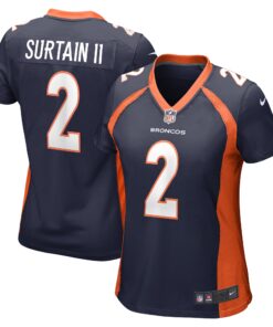 Patrick Surtain II Denver Broncos  Women_s Home Game Player Jersey  Navy